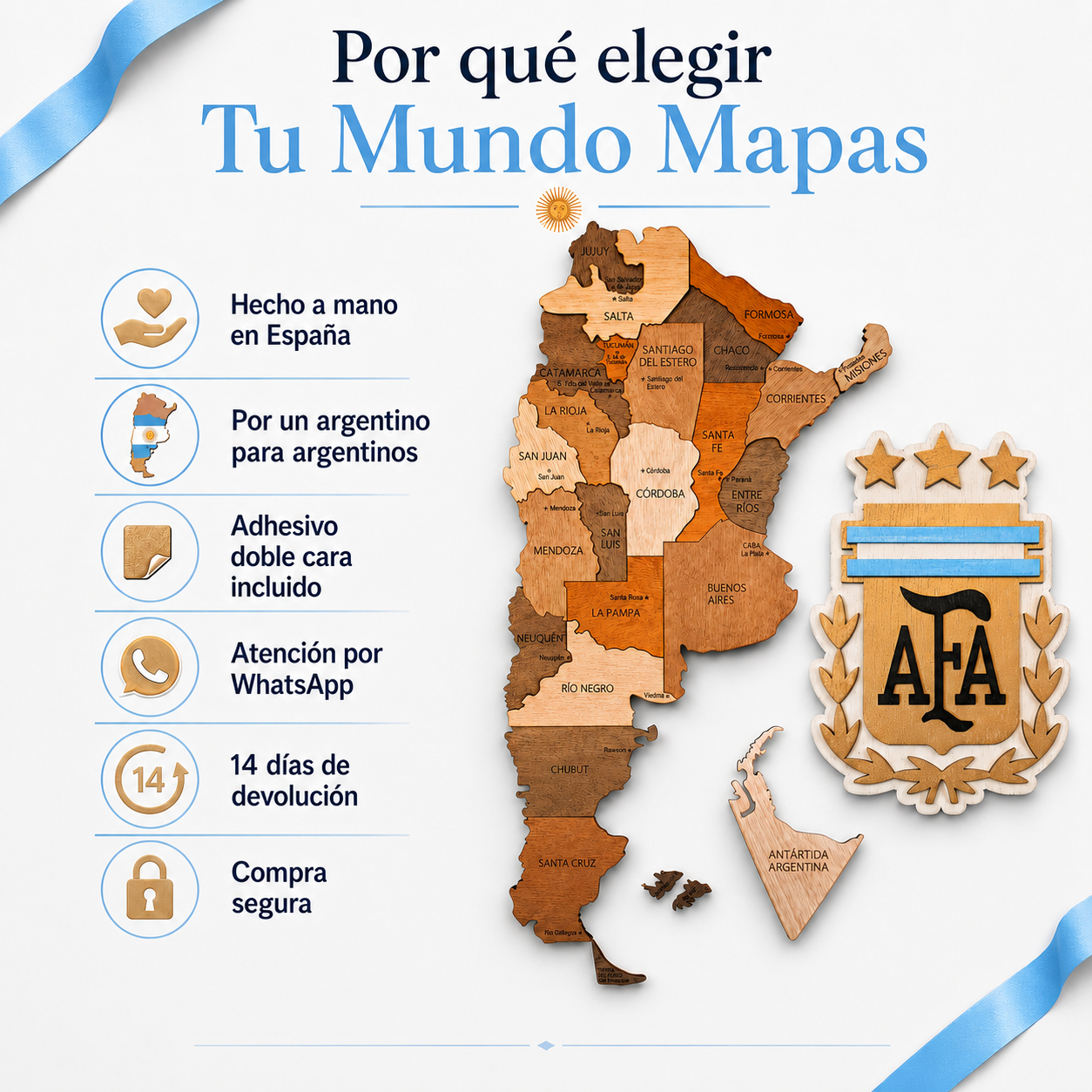 Raíces Argentinas — Mapa Argentina + Escudo AFA