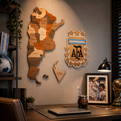 Raíces Argentinas — Mapa Argentina + Escudo AFA