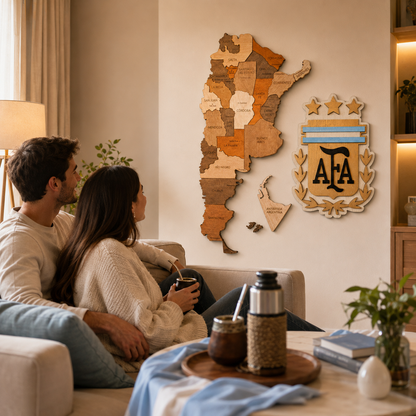 Raíces Argentinas — Mapa Argentina + Escudo AFA