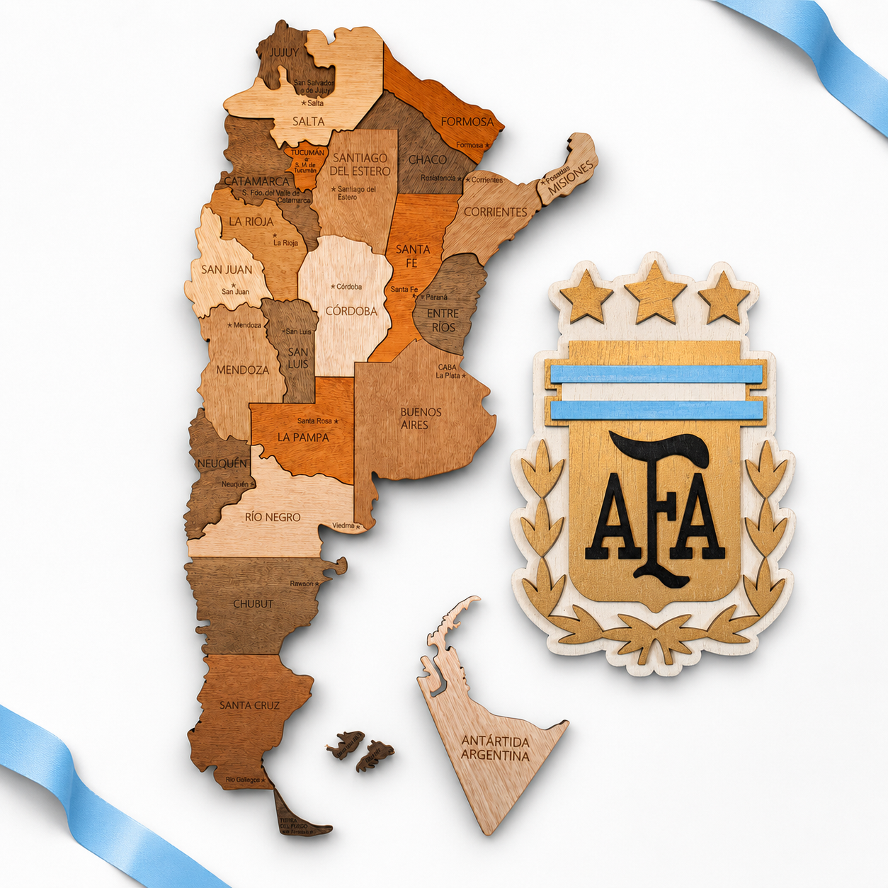 Raíces Argentinas — Mapa Argentina + Escudo AFA