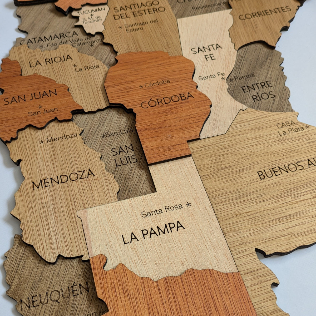 Mapa de Argentina · Madera 3D