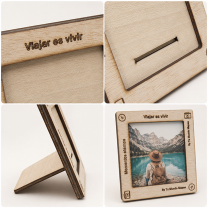 Marco de fotos de madera — Momentos Eternos