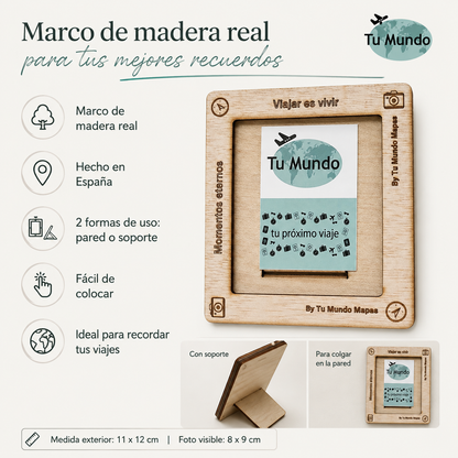 Marco de fotos de madera — Momentos Eternos