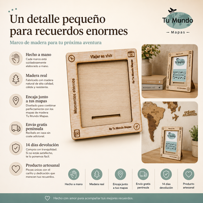 Marco de fotos de madera — Momentos Eternos