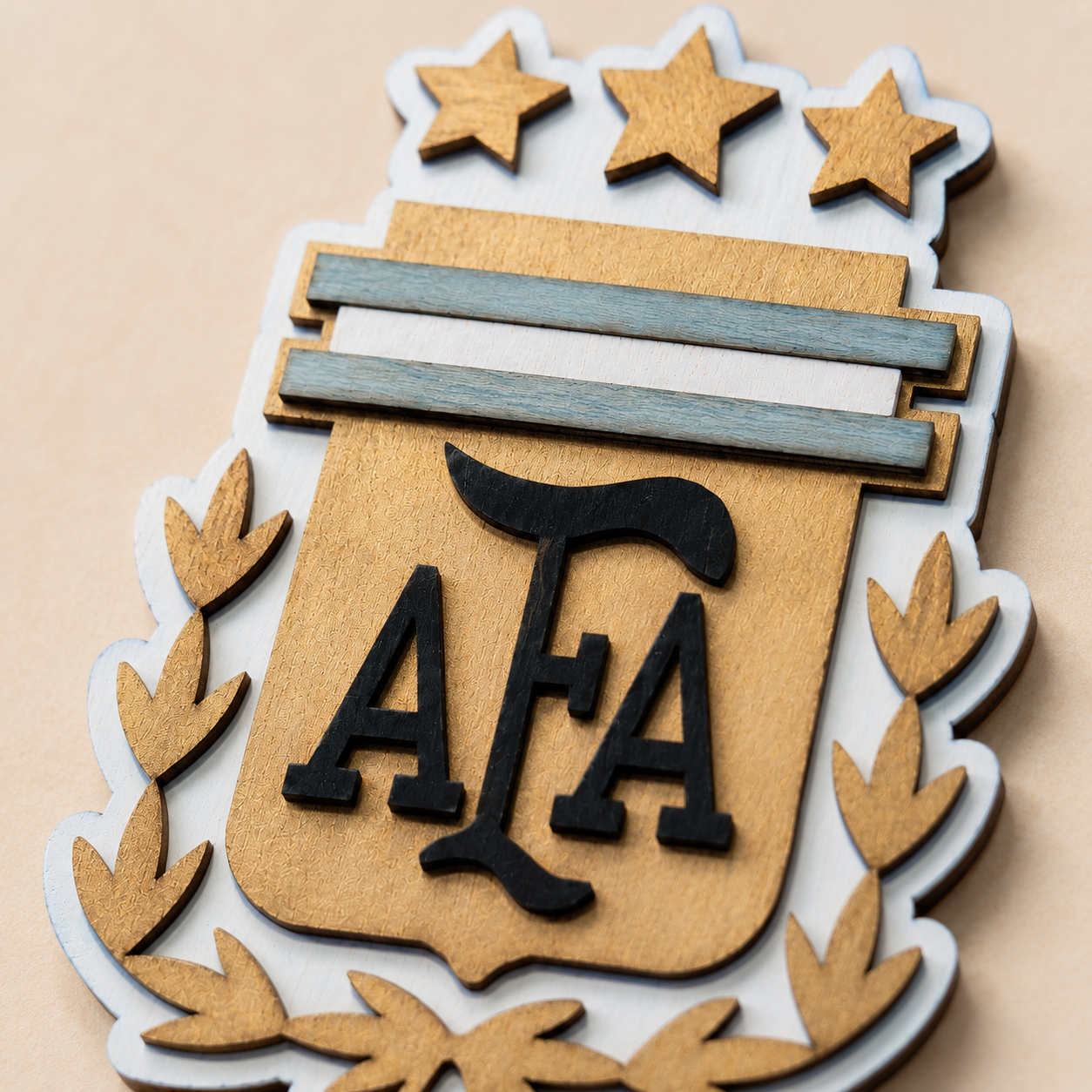 Escudo Argentina AFA en madera 3D