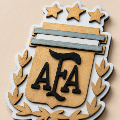 Escudo Argentina AFA en madera 3D