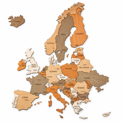 Mapa Europa Madera 3D
