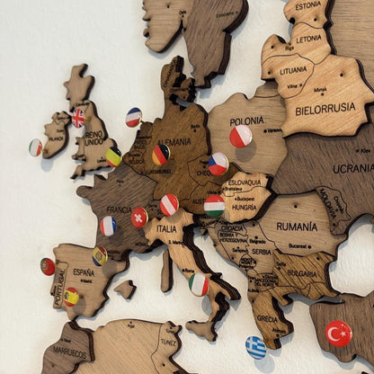 Chinchetas con Banderas de Países