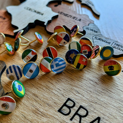 Chinchetas con Banderas de Países
