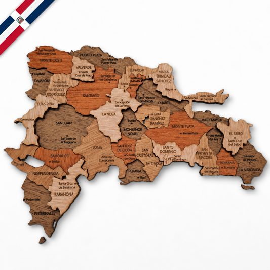 Mapa de Puerto Rico en madera 3D