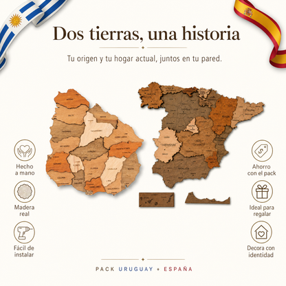 Pack Emigramos — Mapa Uruguay + Mapa España