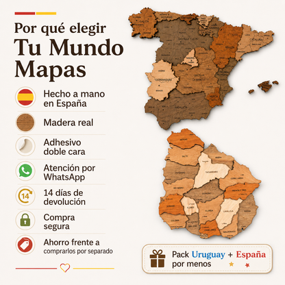 Pack Emigramos — Mapa Uruguay + Mapa España