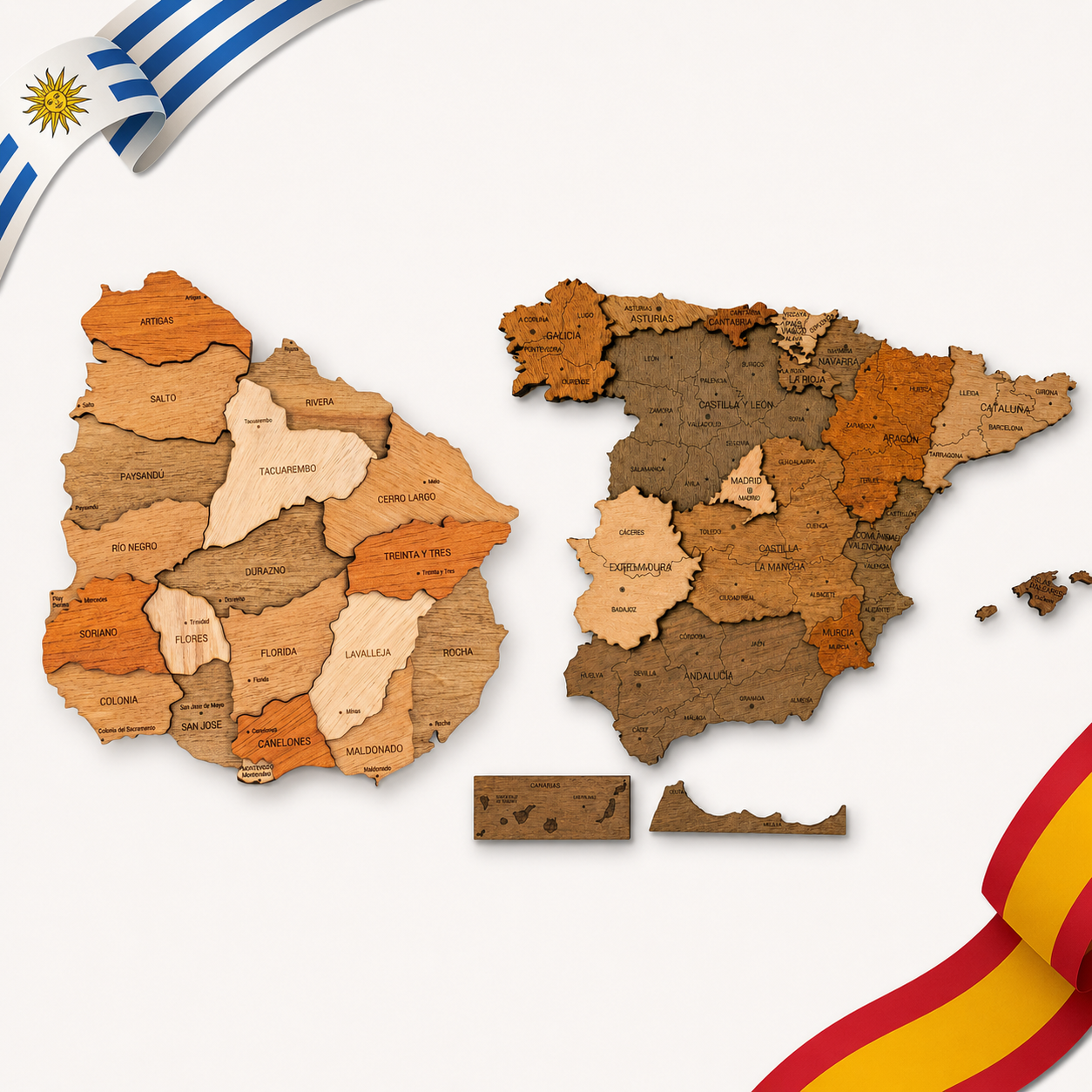 Pack Emigramos — Mapa Uruguay + Mapa España