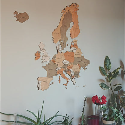 Mapa Europa Madera 3D